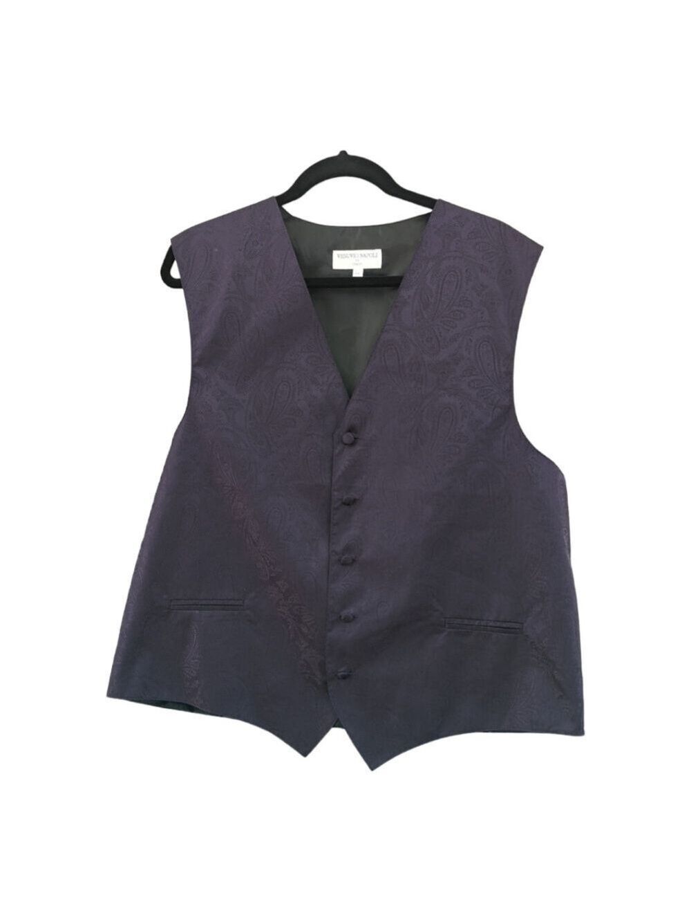 Vesuvio Napoli Dark Purple Paisley vest Size 2XL